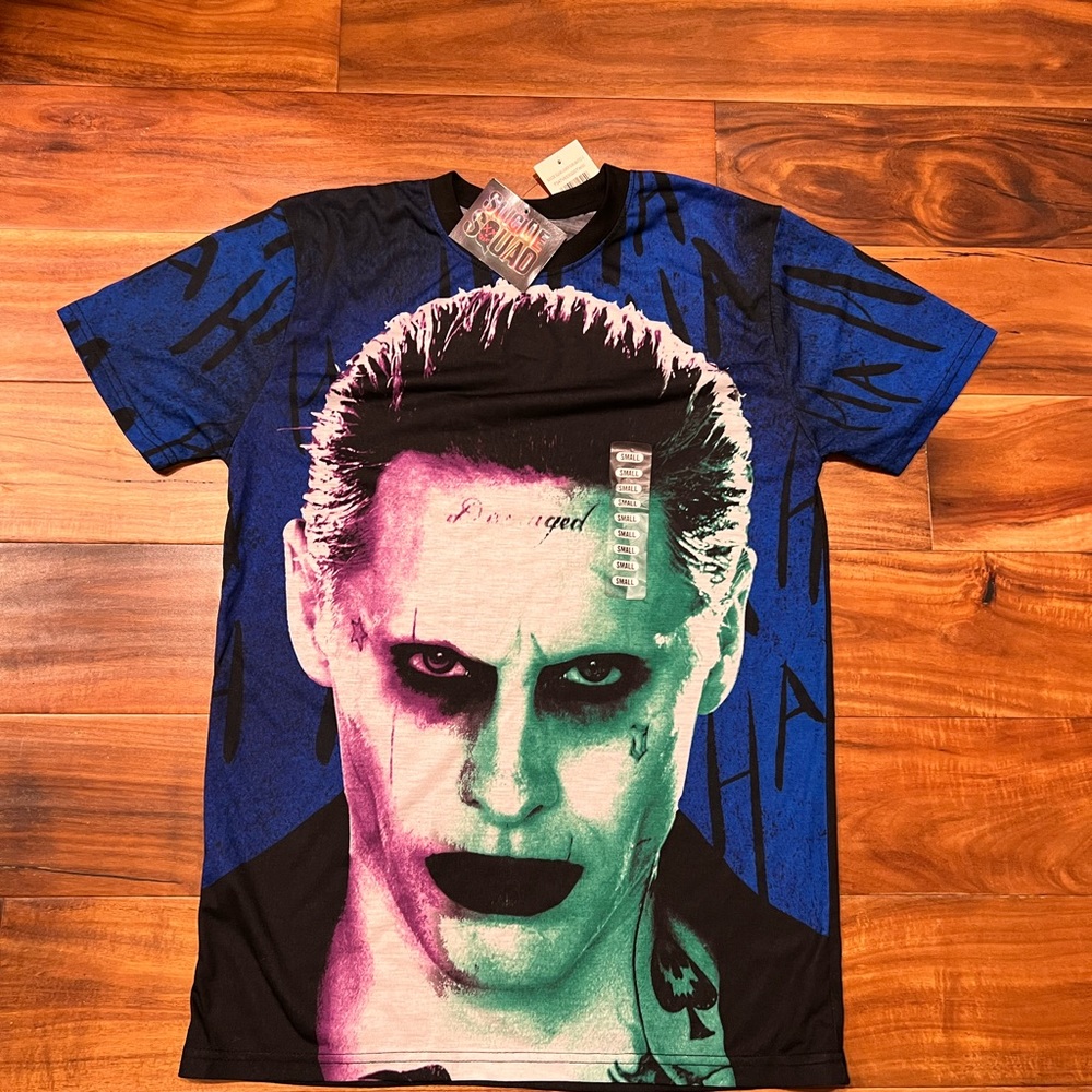 Suicide Squad Joker Sublimated Graphic Tee Shirt Size SMALL DC Comics